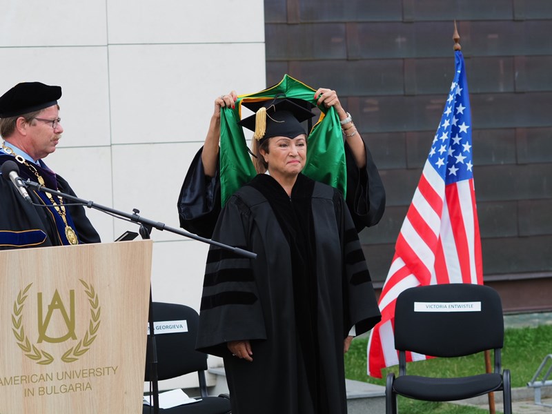 Dr. Kristalina Georgieva Receives the Honorary Degree of Doctor of Humane Letters from AUBG 